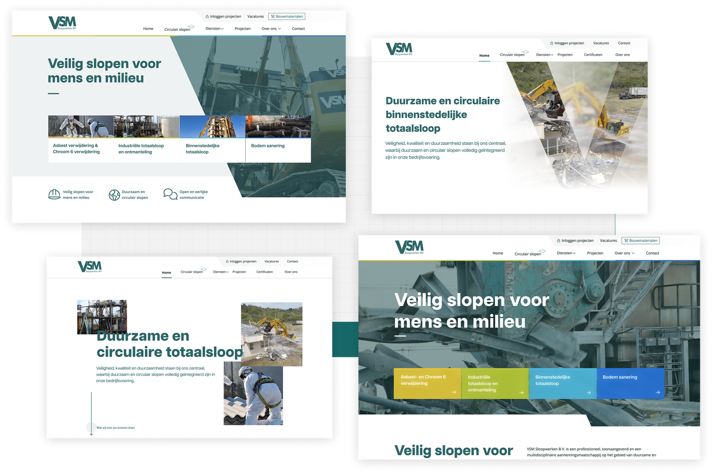 Varianten design-voorstel voor onze klant VSM Sloopwerken