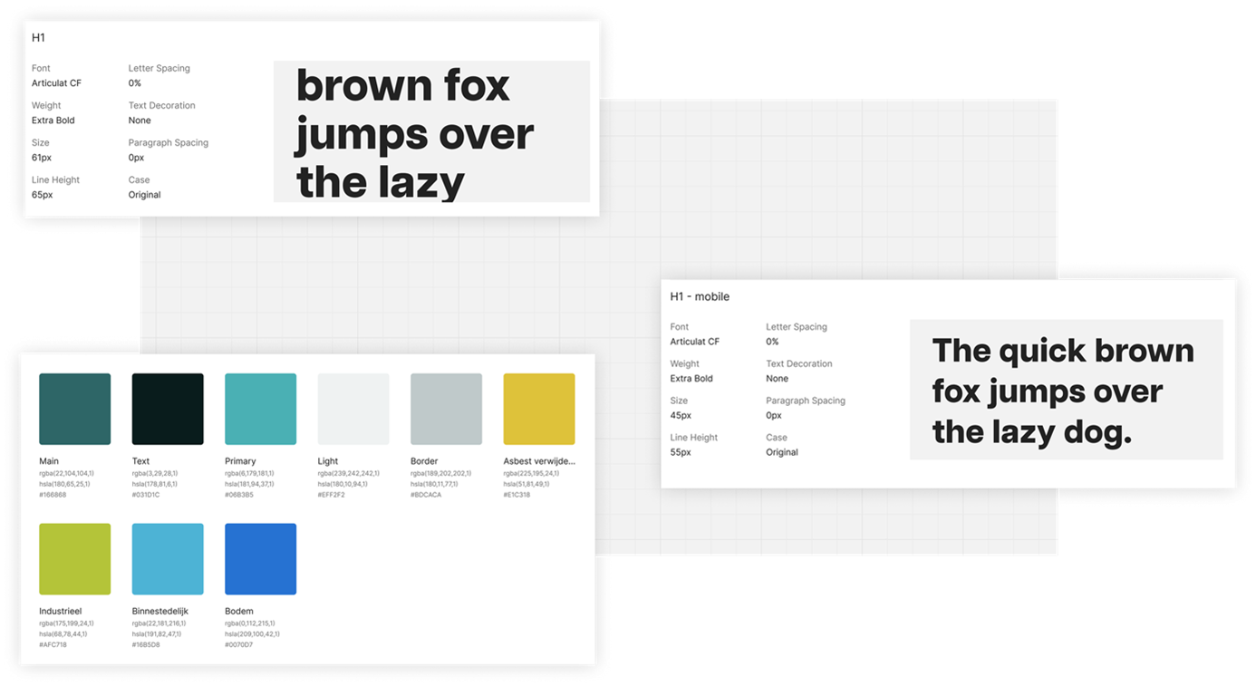 Stijlgids Figma UX Design Webdesign Interpulse voor VSM Sloopwerken